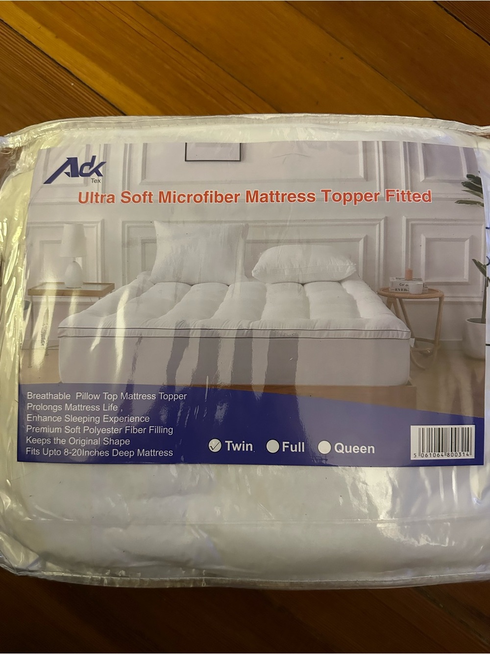 Ultra Soft Microfiber Mattress Topper Fitted - White (Full)